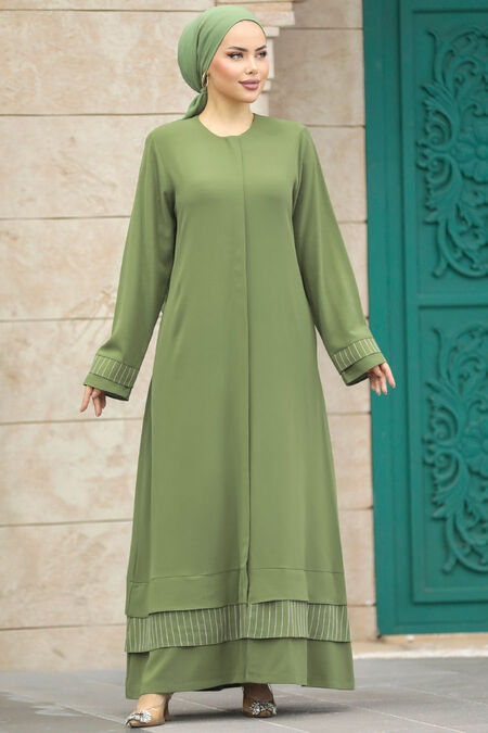  Modest Khaki Abaya 20132HK - NEVA STYLE
