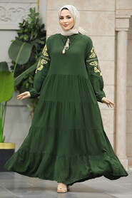  Modest Khaki Abaya Dress 30140HK - 1