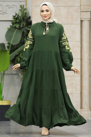  Modest Khaki Abaya Dress 30140HK - 2