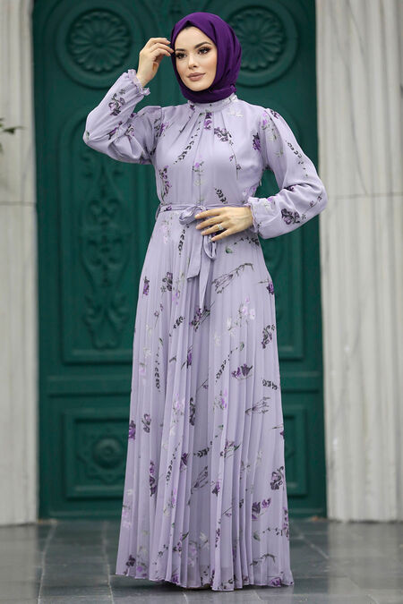  Modest Lila Floral Dress 33087LILA - NEVA STYLE