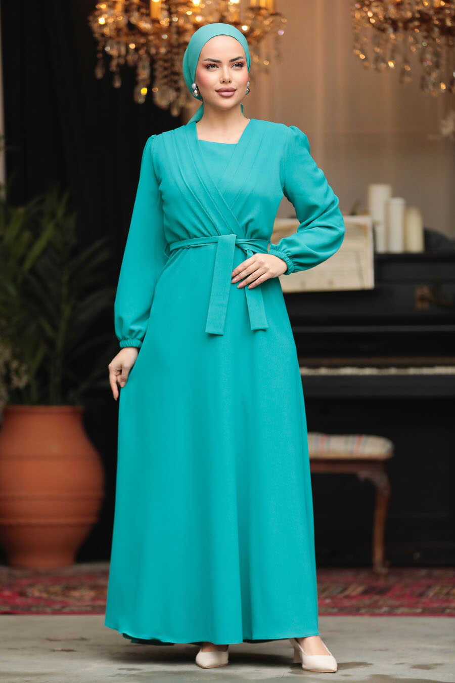 Neva Style - Modest Mint Maxi Dress 30002MINT - Neva-style.com