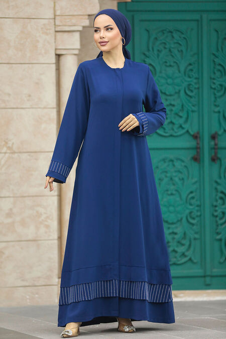  Modest Navy Blue Abaya 20132L - NEVA STYLE