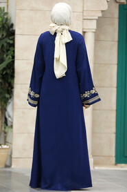  Modest Navy Blue Abaya Dress 10109L - 3