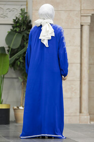  Modest Navy Blue Abaya Dress 40050L - 4