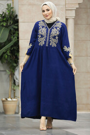  Modest Navy Blue Abaya Dress 40104L - 3