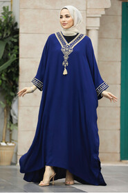  Modest Navy Blue Abaya Dress 40120L - 2