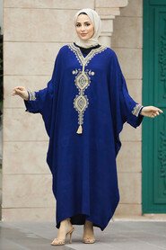  Modest Navy Blue Abaya Dress 41141L - 1
