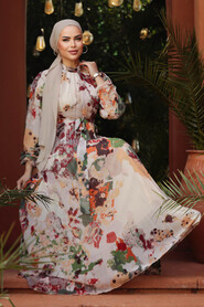  Modest Orange Maxi Dress 30066T - 2