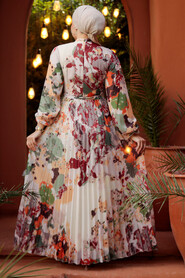  Modest Orange Maxi Dress 30066T - 7