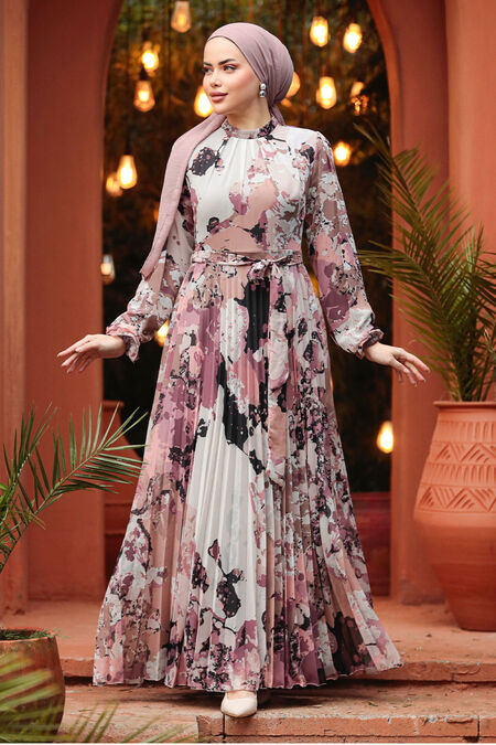  Modest Plum Color Maxi Dress 30066MU - NEVA STYLE