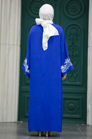  Modest Sax Blue Abaya Dress 10129SX - 3