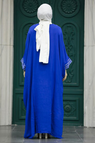  Modest Sax Blue Abaya Dress 40120SX - 3