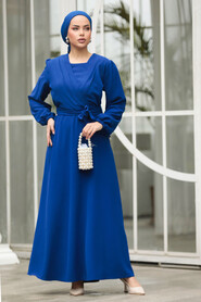 Neva Style - Modest Sax Blue Maxi Dress 30002SX - 2