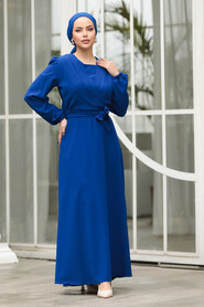 Neva Style - Modest Sax Blue Maxi Dress 30002SX - 3