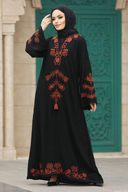  Modest Terra Cotta Abaya Dress 10153KRMT - 3