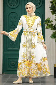  Mustard Muslim Long Dress Style 22358HR - 2