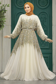  Mustard Muslim Long Dress Style 39821HR - 2
