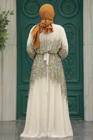  Mustard Muslim Long Dress Style 39821HR - 3