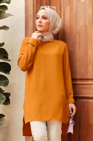  Mustard Plus Size Tunic 2146BHR - NEVA STYLE