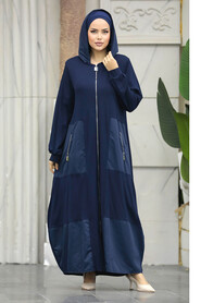 Neva Style - Navy Blue Dubai Abaya 20130L - 3