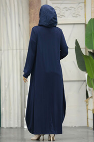 Neva Style - Navy Blue Dubai Abaya 20130L - 4