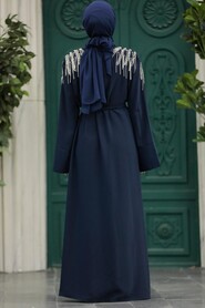  Navy Blue High Abaya 391300L - 3