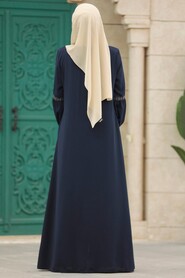  Navy Blue High Quality Turkish Abaya 41562L - 3