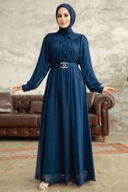  Navy Blue Hijab For Women Dress 33284L - 2