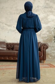  Navy Blue Hijab For Women Dress 33284L - 3