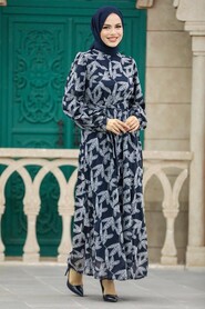  Navy Blue Hijab For Women Dress 352910L - 3