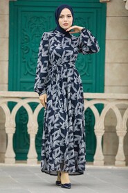  Navy Blue Hijab For Women Dress 352910L - 2