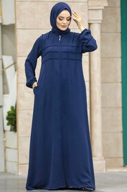  Navy Blue Hijab For Women Turkish Abaya 11069L - 1