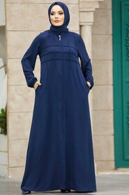  Navy Blue Hijab For Women Turkish Abaya 11069L - 2