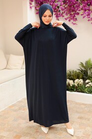  Navy Blue Hijab Turkish Abaya 17801L - 2