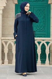  Navy Blue Hijab Turkish Abaya 378500L - 1
