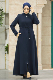  Navy Blue Hijab Turkish Abaya 60125L - 1