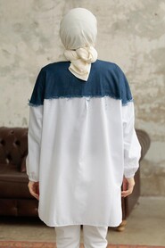  Navy Blue Islamic Clothing Tunic 547L - 3