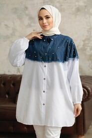  Navy Blue Islamic Clothing Tunic 547L - 2