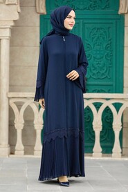  Navy Blue Islamic Clothing Turkish Abaya 396000L - 2