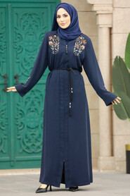  Navy Blue Long Abaya 45272L - 1