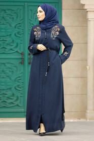  Navy Blue Long Abaya 45272L - 2