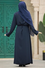  Navy Blue Long Abaya 45272L - 3