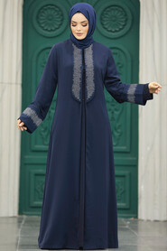  Navy Blue Long Sleeve Abaya 31131L - 1