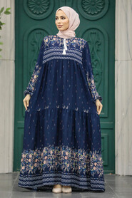  Navy Blue Long Sleeve Dress 50002L - 2