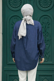  Navy Blue Long Sleeve Tunic 623L - 3