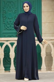  Navy Blue Long Turkish Abaya 618L - 2