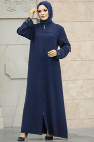  Navy Blue Long Turkish Abaya 961L - 2