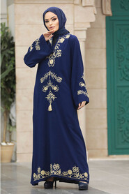  Navy Blue Modest Abaya Dress 11153L - 3