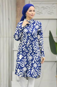  Navy Blue Modest Tops 11662L - 2