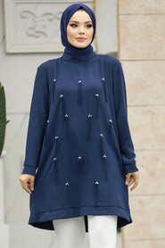  Navy Blue Modest Tunic 21032L - 1